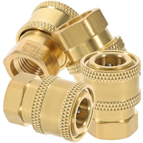 SEWACC 4 Stück Teiliges Messing Schlauchverbinder Schnellkupplung für Gartenschläuche Hochdruck Wasserpistolen Adapter Kompatibel mit Wasserhahn Sprinkler und Gartenpumpen