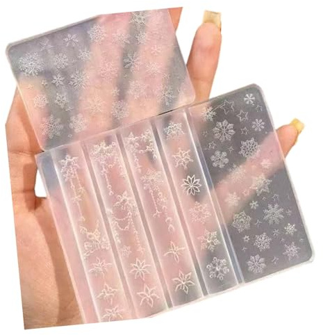 Nail Art - Modèle en silicone - Outil de conception d'ongles - Thème flocon de neige - Moules en silicone faits à la main pour la création de manucure - Moule à ongles en relief