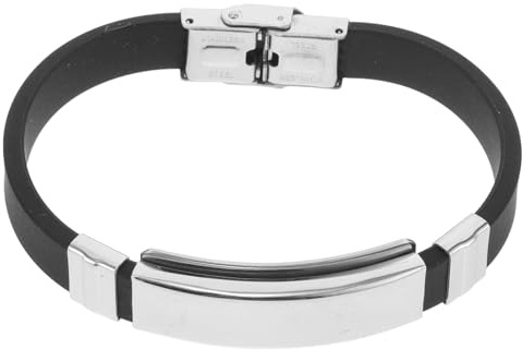 WOONEKY Pulsera Antiestática Deportiva para Hombre de Silicona Negra 20 Cm, Correa para Muñeca Cómoda y Funcional, Uso Interior y Exterior en Actividades Deportivas