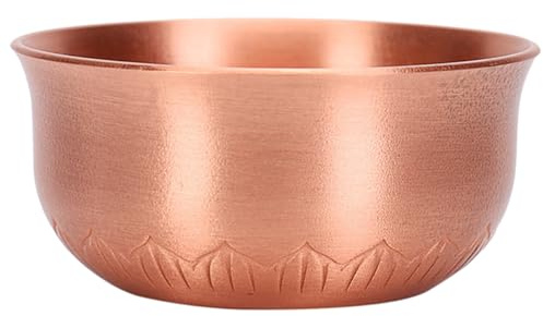 Happyyami Tazza Buddista in Metallo Resistente All’Usura Coppa per Offerte in Rame dal Design Liscio Tazza Decorativa Multiuso per Tempio Sala Zen e Collezione Casa