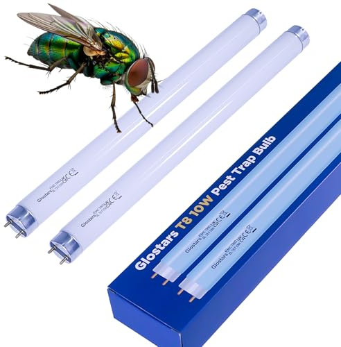 Glostars T8 F10W BL Tubes de Remplacement UV pour Insecticide Électrique, Tube Luminescent 34,5 cm Blacklight pour Piège à Moustiques/Mouches 20W – Lot de 2
