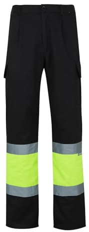 VELILLA Unisex 157_00/20_m arbetsbyxor, svart och neongul, M, Svart och neongelb, M