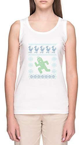 Luxogo Noël Cactus Femme Blanc Tank T-Shirt Women's White Tank T-Shirt