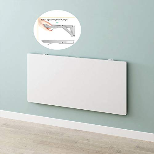 FENGSHOUU Wandklapptisch,Klappbar Wandtisch,Wandhängend Schreibtisch,Schwebender Falten Laptop-Tisch,Multifunktional Computertisch Küchentisch Esstisch,Platz Sparen,Weiß,Faserplatte (40X20cm/16x8in)