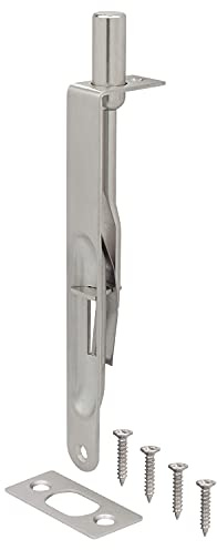 Nuk3y Heavy Duty 6-Inch Solid Brass Flush Bolt (Round, Satin Nickel)