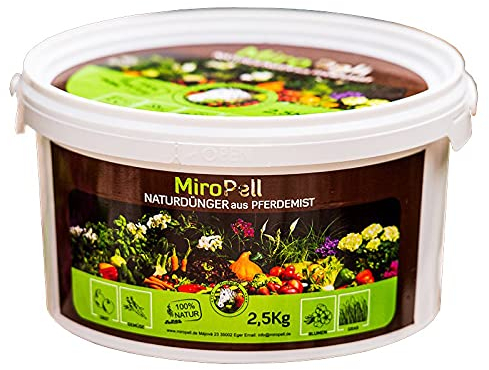 MIROPELL Premium Naturdünger Pferdedung Pellets 2,5 kg Eimer Langzeitdünger Tomaten Gurken Paprika