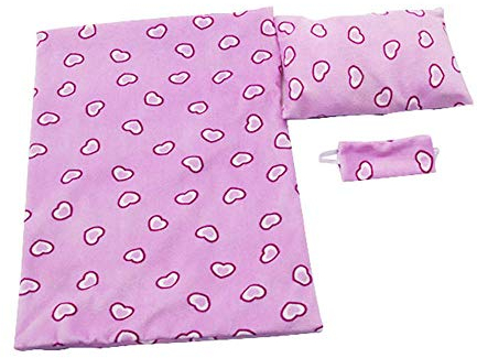 GIVBRO Puppenbettwäsche Set für 18 Zoll American Dolls Dress Up Schlafsack Kissen Augenbinde Puppe Zubehör Geburtstag Kindertag Geschenk (#A)