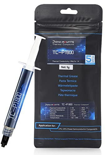 PANO-MOUNTS 18W/m•K High-Performance CPU/GPU Thermal Paste - 5g Thermal Grease Compound for PC, Laptop, PS5 & Graphics Cards | Heat Sink Compound & Thermal Paste for Processors