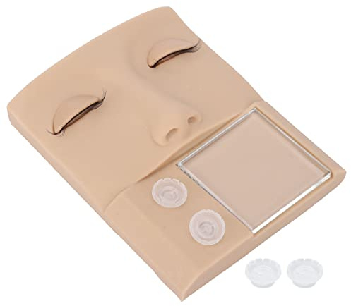 3 in 1 Austauschbare Augenlider, Wimpernverlängerungskopf Augen Waschbar Simulation Silikon Wimpern Übungsgesicht für Anfänger