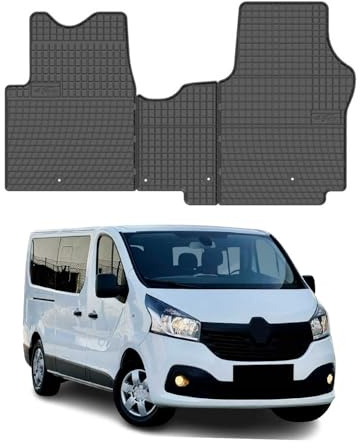 OMAC Gummi Fußmatten kompatibel mit Renault Trafic 2014-2019 Automatten TPE Schwarz 3X