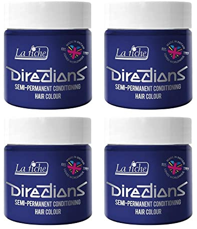 La Riche Directions Semipermanente Haarfarbe 100 ml Dose 4 Packung (Neon Blue)