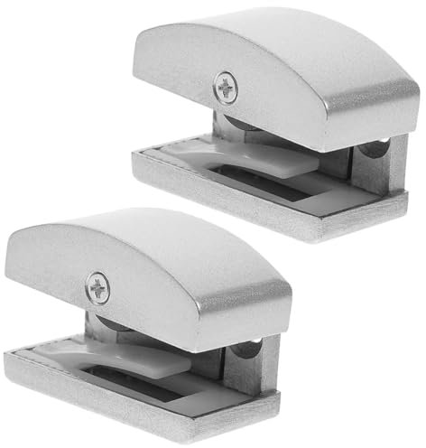 GSCLZ Lot de 2 butées de Porte battante for Douche, Guides for Portes coulissantes en Verre, Base réglable en Bas, Rail de Plancher de Grange