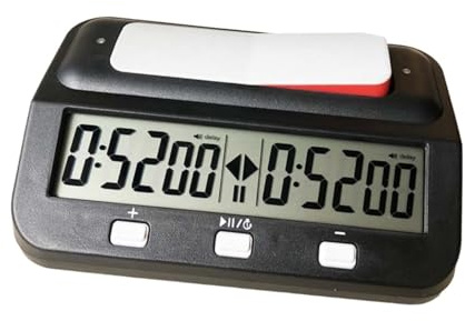 kowaku Digitaler Timer, digitaler Schachtimer, kompakte Schachuhr, Brettspiel-Timer für Geschenke, Schachliebhaber-Party, Schachspiel, Brettspiel, Schwarz
