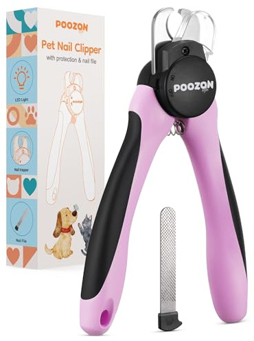 Poozonlife Tagliaunghie per cani con luce, illumina il kit tagliaunghie o Bloodline per tagliaunghie sicure e facili, extra affilato per unghie spesse, sensore rapido, evita di tagliare l'unghia del