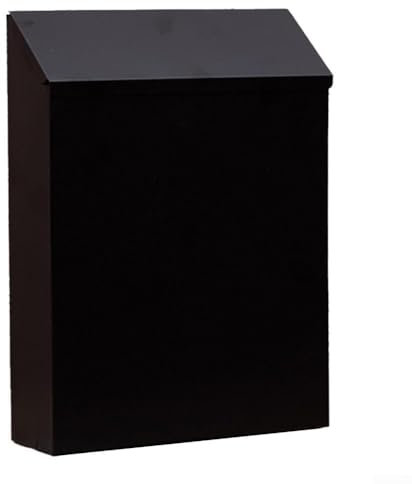 babominimer Wall Mounted Mailbox,Lockable Iron Mailbox,Parcel Drop Box,Lockable Weatherproof Post Box,Storage Mail Box,Post & Letterbox With 2 Keys,29Cm*22cm*6cm(Black)