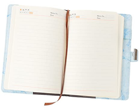 SHINEOFI Household Lock Diary Notebook Blue Thick Multi-function Lock Diary Book Marble Cover Suitable for Students and Daily Writing