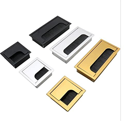 Aluminum Alloy Rectangular Desk Cable Grommets Wire Hole Cover Cable Outlet Port Surface Table Cable Hole Furniture Hardware(80X280MM)