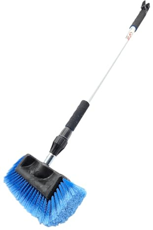 Hero Autowaschbürste mit Teleskopstiel 100–160 cm – Waschbürste mit Wasserdurchlauf & Schlauchanschluss – weiche Polyester-Borsten – Teleskop Waschbürste für Auto, Wohnmobil, LKW, Bus & Boot