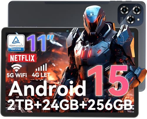 TABWEE W90 Android 15 Tablet 11 Pulgadas - Gemini Ai, 24GB RAM+ 256GB ROM, 2TB Table, Octa-Core T615, Widevine L1, 1920*1200 FHD, Tables 4G LTE/ 5G WiFi, 8000 mAh, Cámara 16MP+8MP, GPS, Tablet Gaming