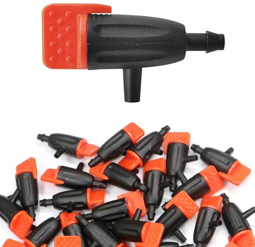 SEIWEI Einstellbare Bewässerung Tropfer, Micro Drip Düsen Sprinkler für 4/7mm Schlauch, Anti-Clogging Emitter für Garten und Rasen (30er Pack)