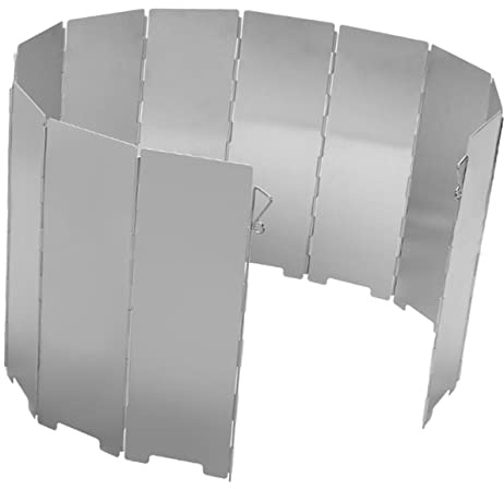 OHPHCALL Leichter Windschutz für Gaskocher mit 12 Faltbaren Aluminiumplatten Tragbar und Platzsparend für Camping und Wanderausrüstung