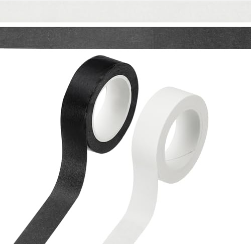 PATIKIL Cinta Washi De 33 Yardas, Cinta De Enmascarar Colorida Pegatinas Decorativas Para DIY Manualidades Regalo Envoltorio Diario Álbum De Recortes Planificador, Negro/Blanco