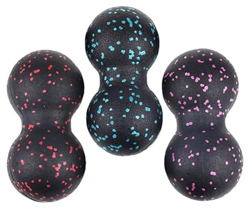 TOVINANNA 3 Pack Peanut Massage Ball Epp Fascia Ball for Back Shoulder Neck Waist and Leg Muscle Massage Portable Manual Tool for Home Office and Travel