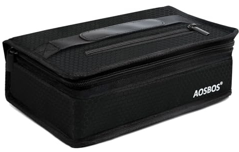 AOSBOS Kleine Kühltasche für unterwegs Minikühltasche Lunchtasche Herren Kühlbox Tasche Faltbar Lunchbag Damen Thermotasche Isoliertasche zur Arbeit Schule Auto Reise 3,5L Bienenwabe Schwarz