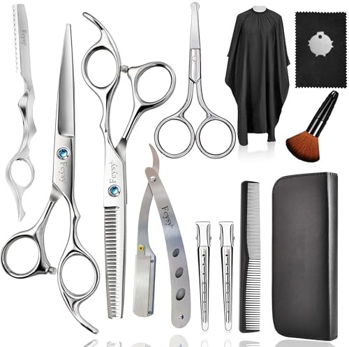 Hairdressing Kit Hair Scissors Blending Shears Set, Fcysy Professional Scissors for Hair Cutting Salon Barber Shears Hair Trimming Scissors for Women Men Kids