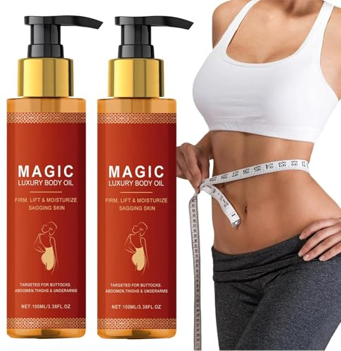 Glow Remedy Oil Skin Tightening, Magic Firming Body Oil, Glow Straff Magic Body Oil, Natural Ingredients, Body Firming Massage Oil for Dry Sagging Skin, Fine Lines,Wrinkles,Stretch Marks (2PCS, 100ml)