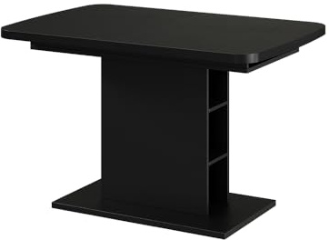 Vicco Esstisch Fenaro, Schwarz, 120-160 x 80 cm | mit offenen Fächern, ausziehbar für variable Tischgrößenanpassung