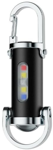 Awlve Whoonly Lampe de Poche Mini Porte Clé, Lampe Torche Tactique Puissante 6000 lumen Pour Camping, Promenades Nocturnes, Urgence (noir)