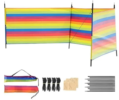 ZYFHYU Pantalla contra el Viento de Playa Pantalla de privacidad for Acampar, Bloqueador Viento Playa, Barrera Refugio, Sombra a Prueba, portátil, for Exteriores(White)