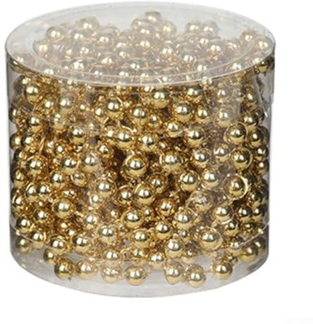 Weihnachtsbaumschmuck Perlengirlande Perlenstrangkette 4,6 m lang geeignet für verschiedene Feiertagsdisplays (golden)