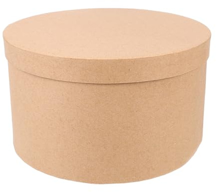 Caja de Papel Kraft Redonda, Superficie Lisa, Color Caqui | Caja para Cupcakes y Pasteles, Almacenamiento Práctico de Repostería, Juego Pieza, Obsequio