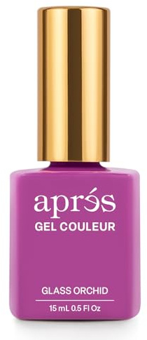 Aprés Gel Color Nail Polish 15mL (Glass Orchid, J05) | Jelly Collection - No Wipe, Highly Pigmented, Medium Viscosity with Brush-X Nail Art Brush, HEMA & TPO-Free