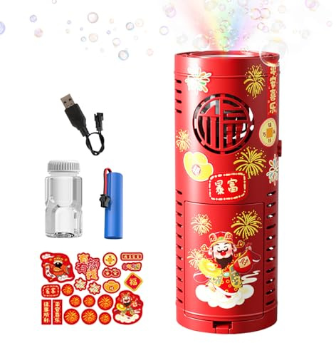 Machine à Bulles,Tuyau Souffleur Automatique Portable - Machine À Bulles Lumineuse pour Le Nouvel an - pour Les Événements comme Mariage, Nouvel an Chinois, Anniversaire et