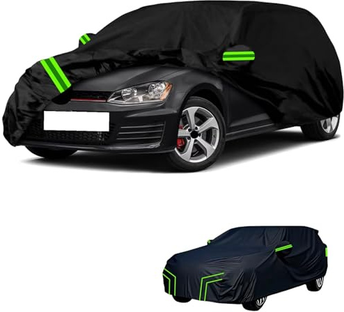 sur Mesure bache Voiture Compatible avec VW Golf 4 1997-2003,imperméable,résistante au Soleil, au Vent,Neige Pluie,Protection Quatre Saisons(Black Green)