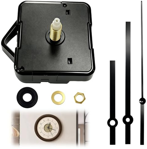 Uhrwerk für Wanduhr Lautlos,Uhrwerke zum Selbsteinbau mit Zeiger,Geräuschloses Uhrwerk DIY Uhr Ersatzteile mit Metallzeiger,Quarzuhrwerk Reparaturset,Ideal als Ersatz Uhrwerke oder Reparatur-Set (A)
