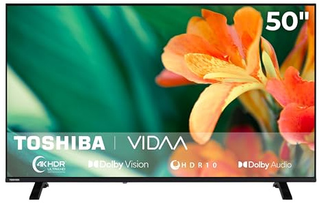 Toshiba 50UV1563DDW Fernsheer 50 Zoll VIDAA Smart TV mit 4K UHD Auflösung | Dolby Vision HDR | 2x HDMI | 1x USB | Dolby Audio | Sprachsteuerung | Frameless Design | Triple-Tuner DVB-C/-S2/-T2 | 2026