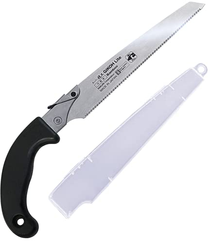 KAKURI Japanese Hand Saw for Bamboo Cutting, 8-1/4 Japanese Bamboo Saw with Plastic Sheath, Made in Japan, Easy Interchangeable Blade (41975)