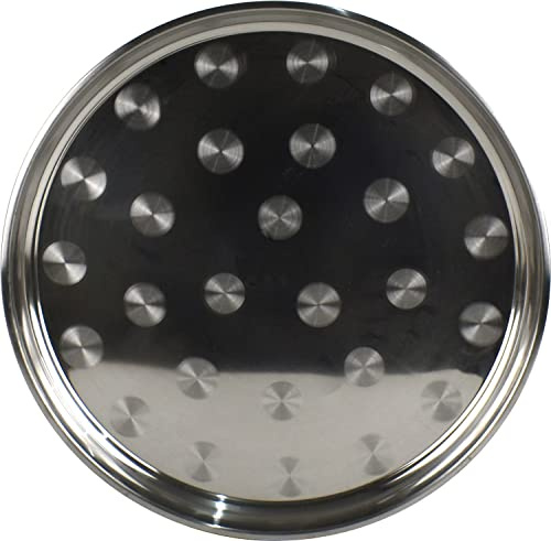 Round Circular Patterns Stainless Steel Round Serving Tray Platter Plate 55CM