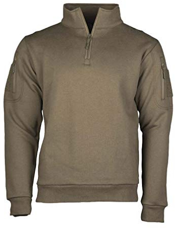 Mil-Tec Tactical Sweatshirt (Unisex) • Pullover mit Zipper • Sweater mit Kragen • Atmungsaktives Sweatshirt Damen & Herren • Warmer Pulli für Arbeit, Freizeit, Outdoor