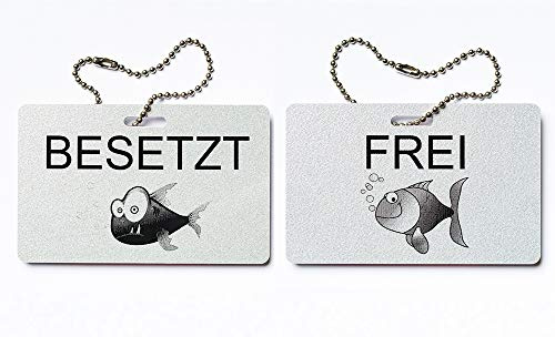KaiserstuhlCard Magnete Türschild BESETZT FREI Schild Kinderzimmer Deko Anhänger Wendeschild Fisch Symbole