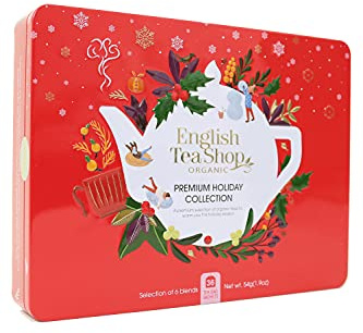 ETS - Wintertee Kollektion Premium Holiday Collection Rot, Metalldose, Weihnachtstee Teegeschenk & Probierset, BIO, 36 Teebeutel