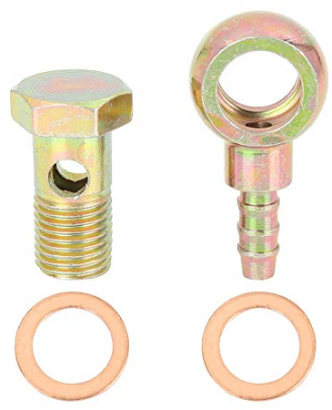 X AUTOHAUX Kit Boulon Banjo Et Rondelle 14mm Bronzé 1 Jeu pour Freinage | Cnc Haute Précision, Pour Moto, Voiture, Alimentation En Carburant, Moteur, Filetage M14x1.5, Barbe 7mm, Longue Durabilité