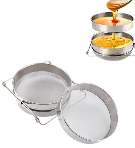 Cocoarm Honig Sieb Edelstahl Honigfilter Doppelsieb Blatt Honig Filter Honig Sieb Honig Sieb Honig Filter Honig Extraktor Honig Filter Mesh Honig Sieb