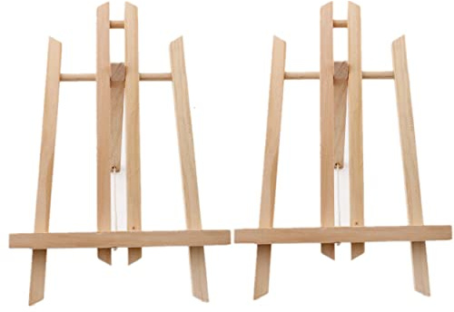 2 Pack Wooden Tabletop Art Display Easels, Small Painting Easel 30cm, Desktop Holder Stand for Displaying Canvas Paintings,Drawing, Weddings, Arts & Crafts