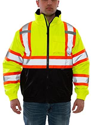 Tingley Bomber II J26122C High Visibility Insulated Jacket, Large, Fluorescent Yellow-Green
