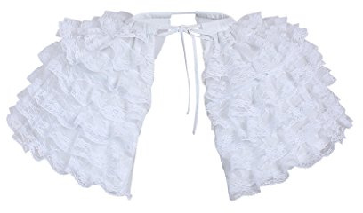 VintageCos White Crinoline Pannier Underskirt Victorian Dress Petticoat for Women, Lace Double Pannier, 00